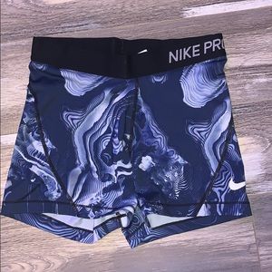 Blue nike pro shorts